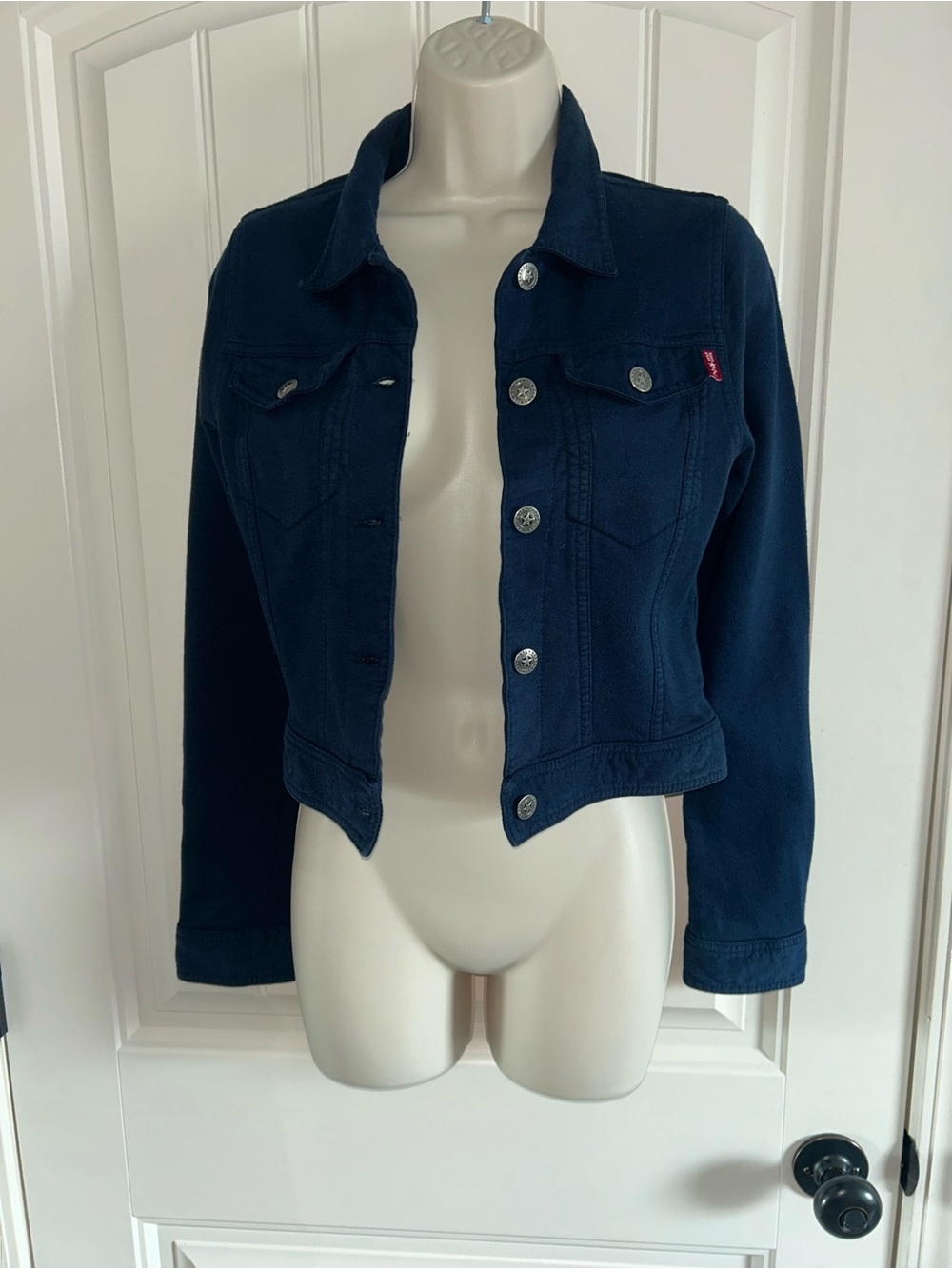 NEW Hard Tail Forever Navy Blue Cropped Sweatshirt Jacket Sz S